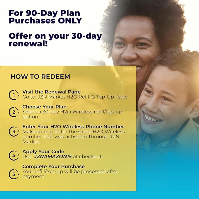 H2O Wireless 90-Day USA Physical Prepaid SIM Card with 3GB High-Speed 4G LTE/5G Data & 2GB Mobile Hotspot, Unlimited Data, Talk & Text to 70+ Countries, Triple-Cut US SIM Card for Cell Phones