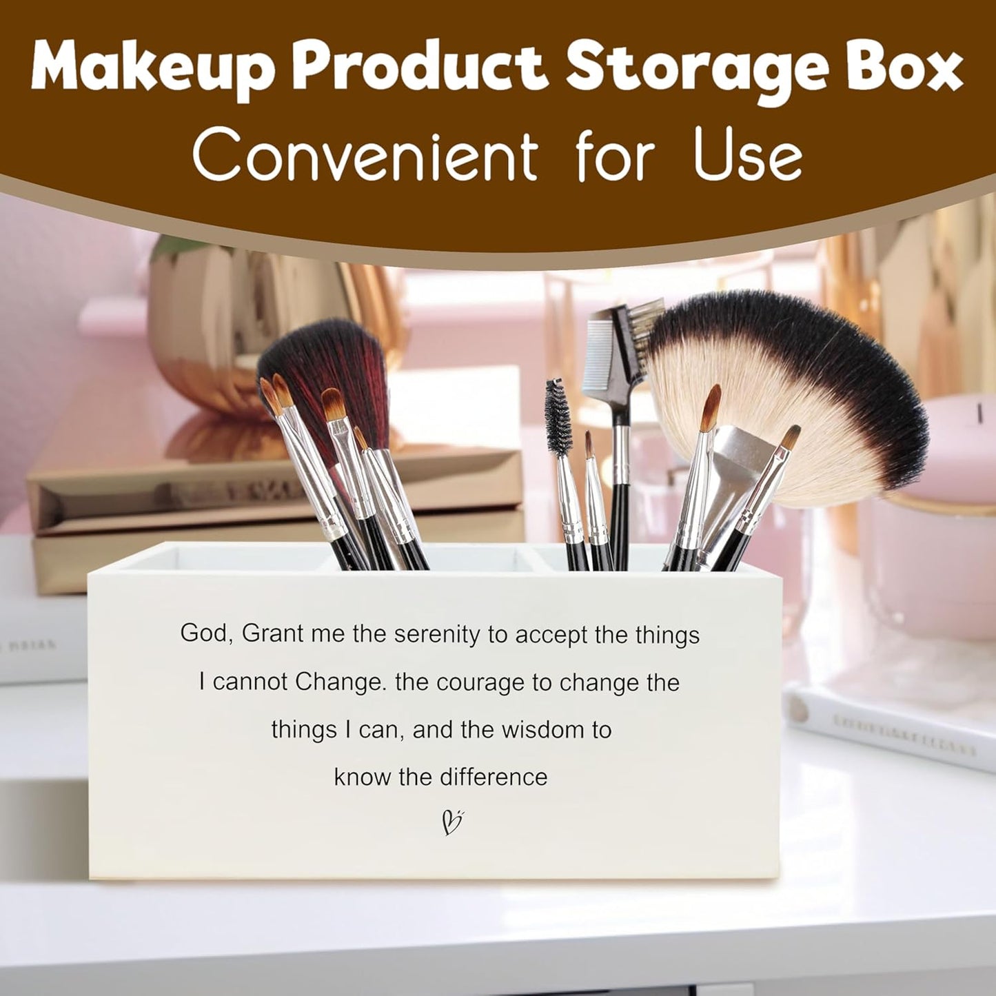 Inspirational Christian Pen Holder for Desk, Christian Gifts for Women Men, Motivational Bible Verse Scripture Wooden Pen Pencil Holder Organizer for Office Desk Accessories