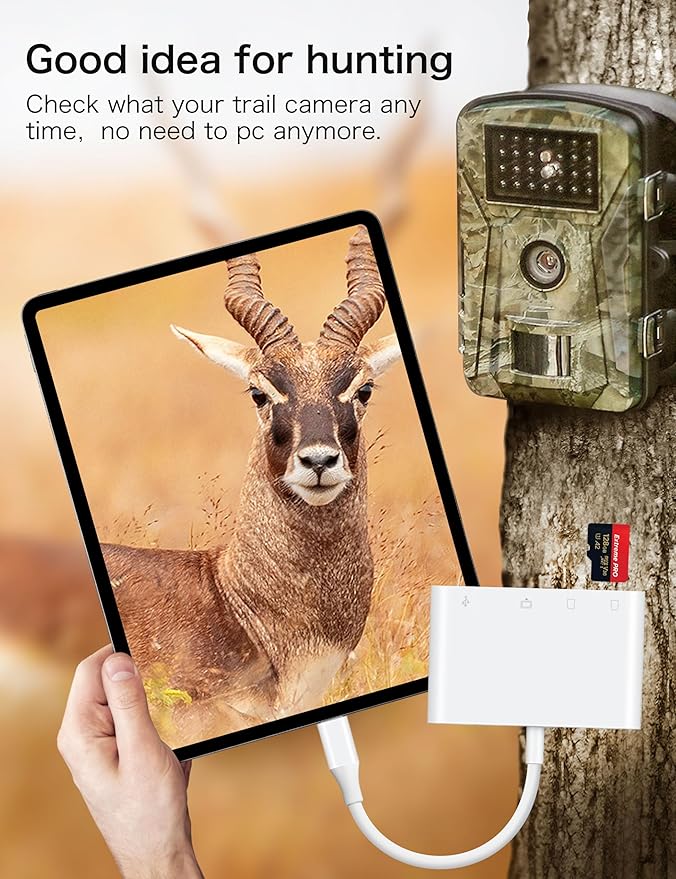 USB C SD Card Reader, ChiaoPio 4 in 1 USB-C to SD Memory Card Adapter with CompactFlash/CF/SD/MicroSD & USB 4 Port Compatible with iPhone 15 iPad Mac MacBook Pro/Air/Mini Laptop