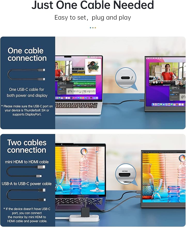 2.5k Portable Monitor 16inch 2560X1600 USB C Laptop Monitor HDMI Computer Display HDR IPS Gaming Screen w/Smart Cover & Dual Speakers for PC Mac Phone Xbox PS5 Switch Laptop