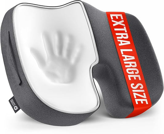 5 STARS UNITED Seat Cushion for Tailbone Pain Relief – Large Memory Foam Lifting Pillow for Coccyx, Hip, Sciatica & Post-Surgery Recovery – Wheelchair, Car, Desk, Gaming & Office Chairs, Dark Gray