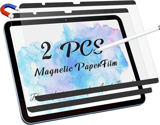 2 Pack Magnetic Paperfilm for iPad 10th 2022 10.9" & iPad 11th A16 2025 11", Feel Like Writing Drawing On Paper, Matte Removable Anti Glare Fingerprint Screen Protector Blue Light Filter