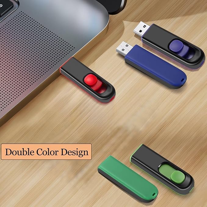 5 Pack 64GB USB Flash Drive, USB 2.0 Memory Stick Thumb Drive Pen Drives Jump Drive for Data Storage Multiple Color