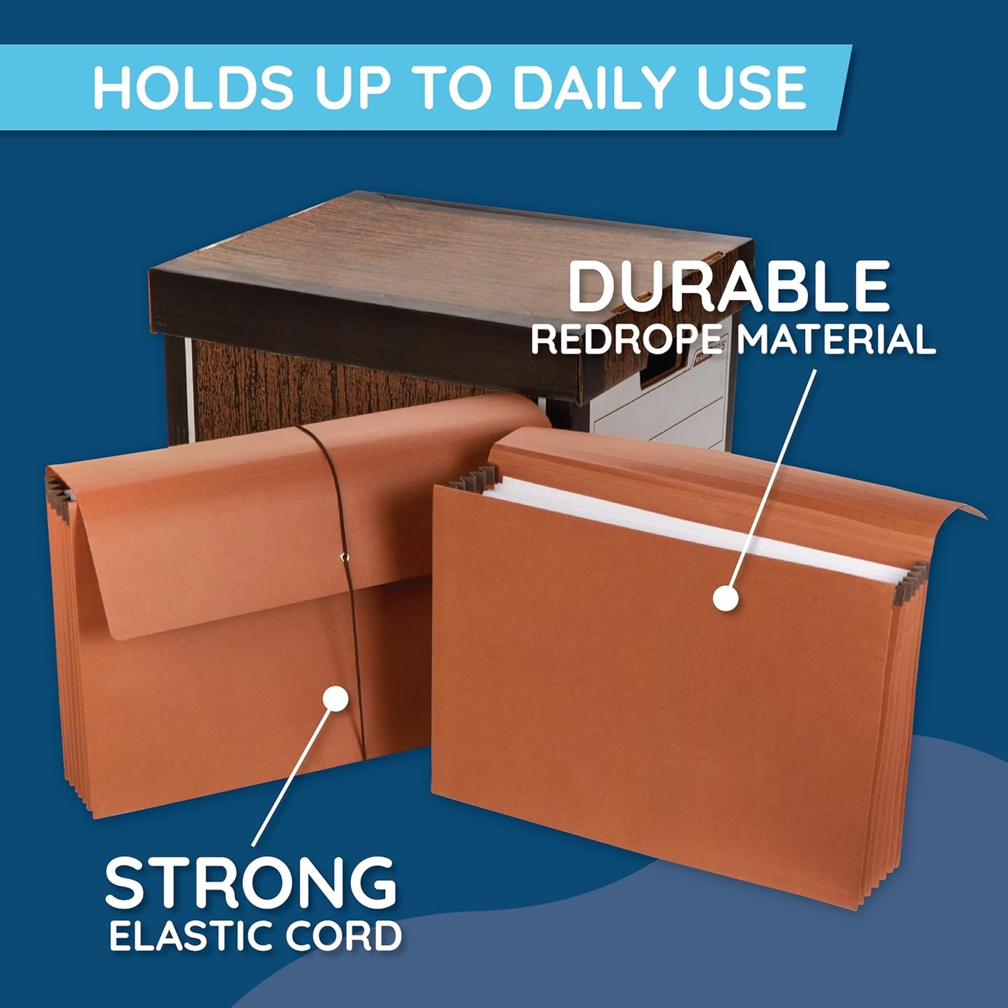 Blue Summit Accordion File Wallet with Flap and Cord Closure, Letter Size, 3.5” Expansion – 10 PackExpanding Accordion File Wallet, Letter Size, 3.5” Expansion, 10 File Wallets