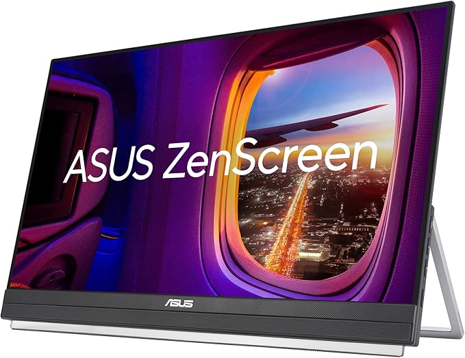 ASUS ZenScreen 22” (21.5 viewable) 1080P Portable Monitor (MB229CF) – Full HD, IPS, 100Hz, USB-C PD 60W, Speakers, Carrying Handle, Kickstand, C-clamp Arm, Partition Hook, Subwoofer, 3 yr Warranty