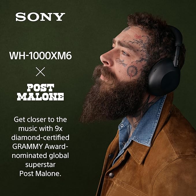 Sony WH-1000XM6 The Best Noise Canceling Wireless Headphones, HD NC Processor QN3, 12 Microphones, Adaptive NC Optimizer, Mastered by Engineers, Studio-Quality, 30-Hour Battery, Midnight Blue