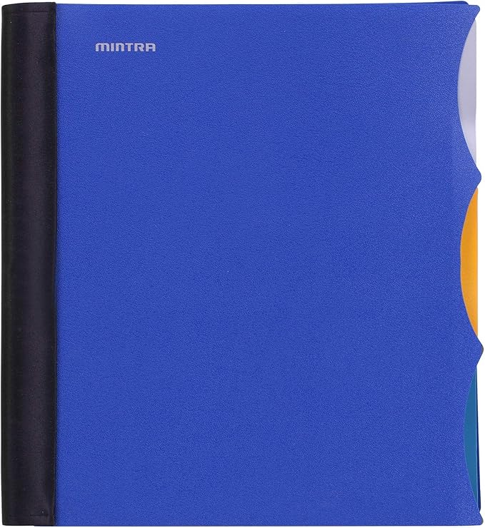 Mintra Office Durable PREMIUM Spiral Notebook, ((Blue, 3 Subject, 8.5in x 11in)), Fabric Covered Coils, No Snags, Removable Adjustable Pocket Dividers, Ruler, Organization, Customizable