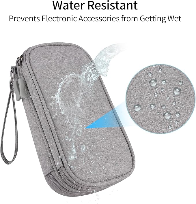 JIAKAI Travel Cable Organizer - Electronics Accessories Bag(Double Layer - Grey)