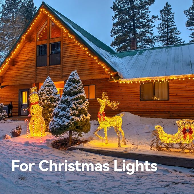 addlon 50FT Black Outdoor Extension Cord with Mutil Outlets Evenly Spaced 6 Outlets 16/3 SJTW Weatherproof Power Cable for Indoor Outdoor Christmas Halloween with Indicator Lights ETL Listed