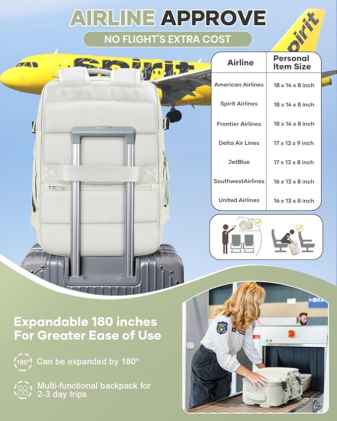 Vacuum Travel Backpack with Pump for Women, Personal Item Carry on Backpacks Flight Approved 18x14x8 inches for Men,Laptop Waterproof Work Compression bags Casual Daypack YYWhite