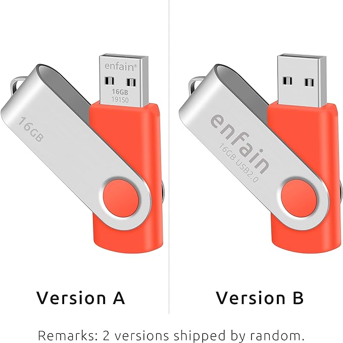 Enfain Red USB Flash Drive 16GB USB2.0 Memory Stick 10 PCS Thumb Drive Bulk Jump Drive Zip Drives, with Led Indicator, Plus 12 Removable Mark Labels (16 GB, Red, 10 Pack)