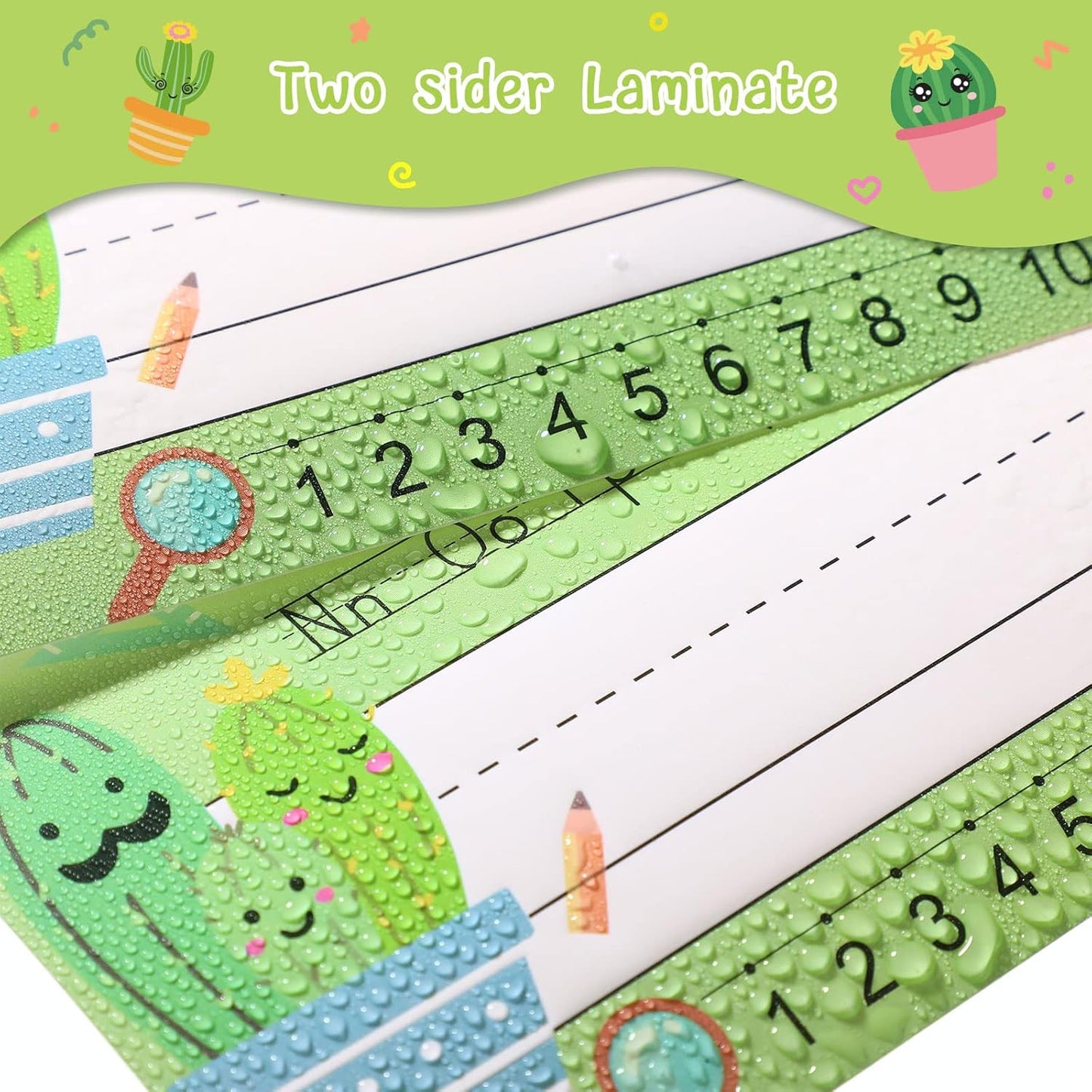 Outus 48 Pcs Cactus Name Tags Label Cactus Cutouts Nameplate for Classroom School Name Tags for Desk Decor for Kids Preschool Bulletin Board(Cactus)