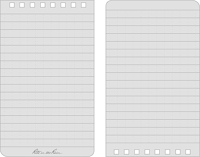 Rite in the Rain Weatherproof Top Spiral Notebook, 3" x 5", Orange Cover, Universal Pattern, 6 Pack (No. OR35L6)