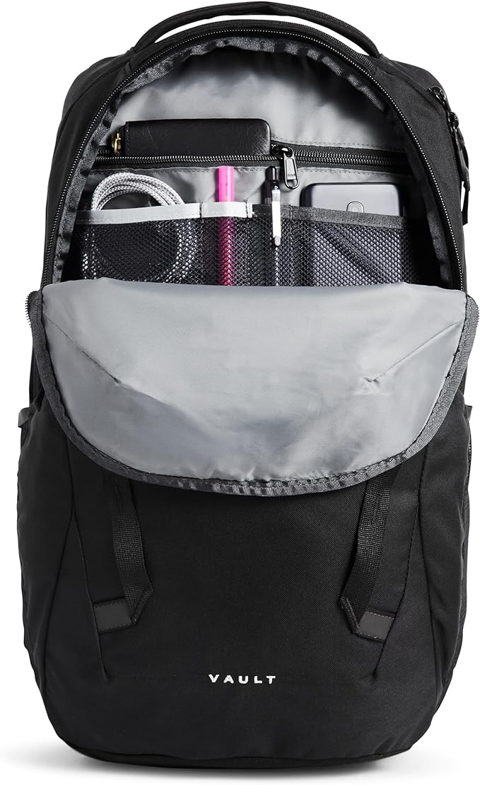 THE NORTH FACE Vault Everyday Laptop Backpack | Commuter Travel Bag with Water-Repellent Finish, Spacious Main Compartment, TNF Black-NPF, One Size