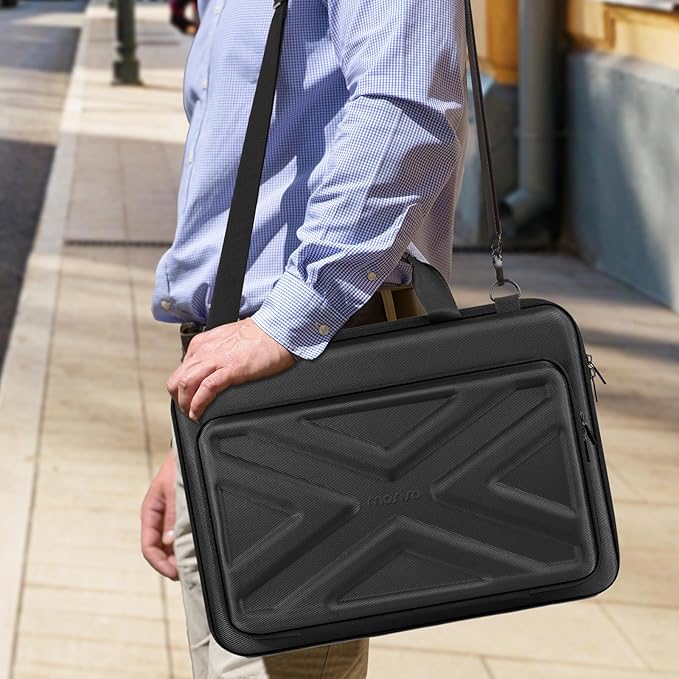 MOSISO Hard Shell Laptop Case for Men Women,17 inch Computer Bag Compatible with MacBook, HP, Dell, Lenovo, Asus, Notebook,17.3 inch Laptop Bag with Front Pocket & Shoulder Strap, Black