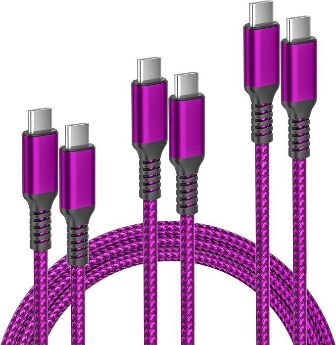 Elebase iPhone Air Charging Cord 3.3/6.6/10FT 3Pack,USB C to Type C,100W Fast Charger USBC Car Carplay Cable for Apple 17 16 16e 15 Pro Max,AirPods 3,iPad Air 4 5,Mini 6,Samsung Galaxy Tab S10 S25