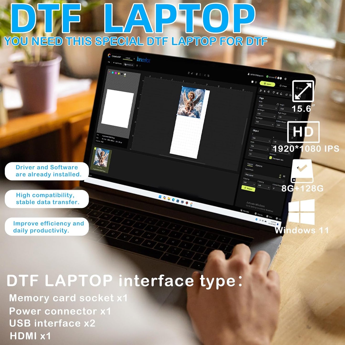 Lancelot Auto-Maintenance A3 M1630 Pro DTF Printer Transfer Printing Machine with White Ink Circulation and Auto-Film Cutter for DIY Print T-Shirt,Doule Speed for L1800/R1390 DTF Printer