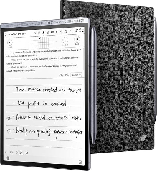 iFLYTEK AINOTE Air 2 Bundle - Black Folio Case, 8.2-inch AI Note-Taking Tablet Writing Paper Tablets, Digital Notebook with Pen, Voice-to-Text Transcription, Multi-Languages Chatgpt Support
