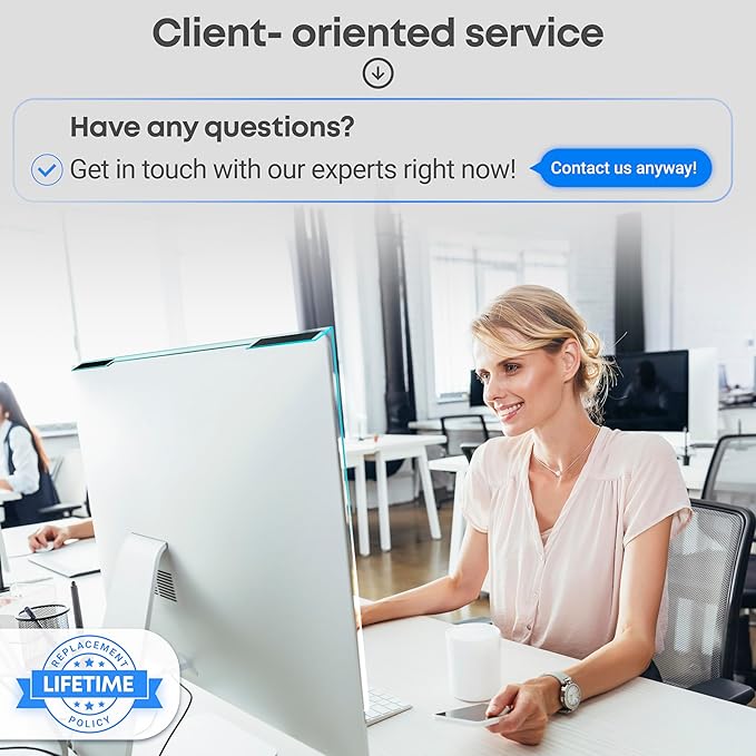 VINTEZ Blue Light Screen Protector for 26, 27 Inch Computer Monitor and Laptop – Anti-UV Blue Light Blocking Film for Desktop PC, Eye Protection Filter, 24.1" x 15.1", 1 Pack