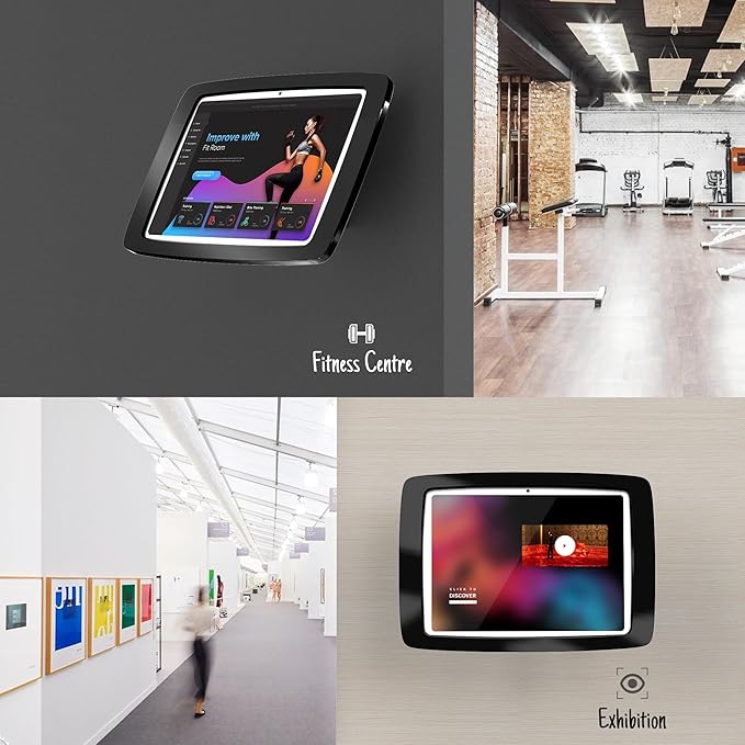 Tablet Wall Mount Lockable Tiltable Anti Theft Security, Compatible with 10.9" iPad 10th, Pro 11" 1 2 3 4, Air 4 5, Air 11", iPad 11"(A16) - BSW102BA