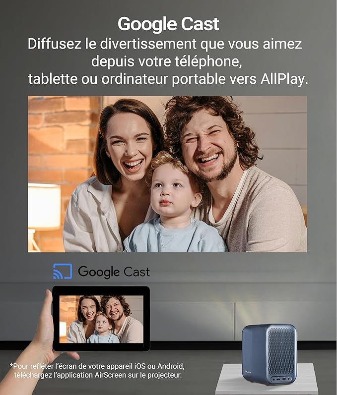 AllPlay Netflix-Licensed Smart Projector with Google TV | Native 1080p Full HD | Auto Focus & Keystone | Dolby Audio | WiFi & Bluetooth | Portable Home Theater Kit
