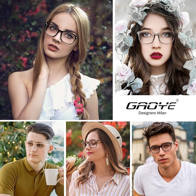 Gaoye Blue Light Glasses for Computer & Gaming - Anti UV Ray Lenses, Scratch-Resistant & Comfort Fit