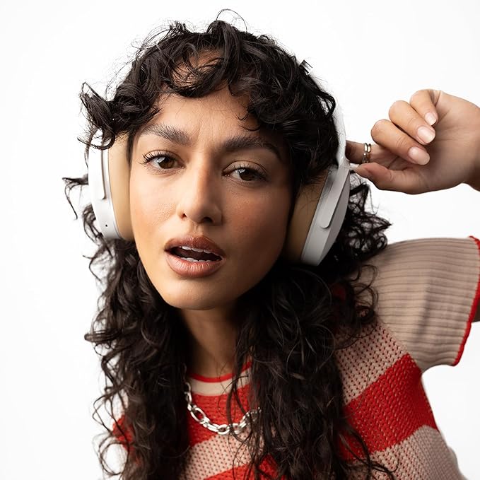 Skullcandy Hesh ANC Wireless Over-Ear Bluetooth Headphones, Active Noise Cancelling, Up to 22 Hrs Battery, Foldable Lightweight Design, Microphone for iPhone Android - Mod White