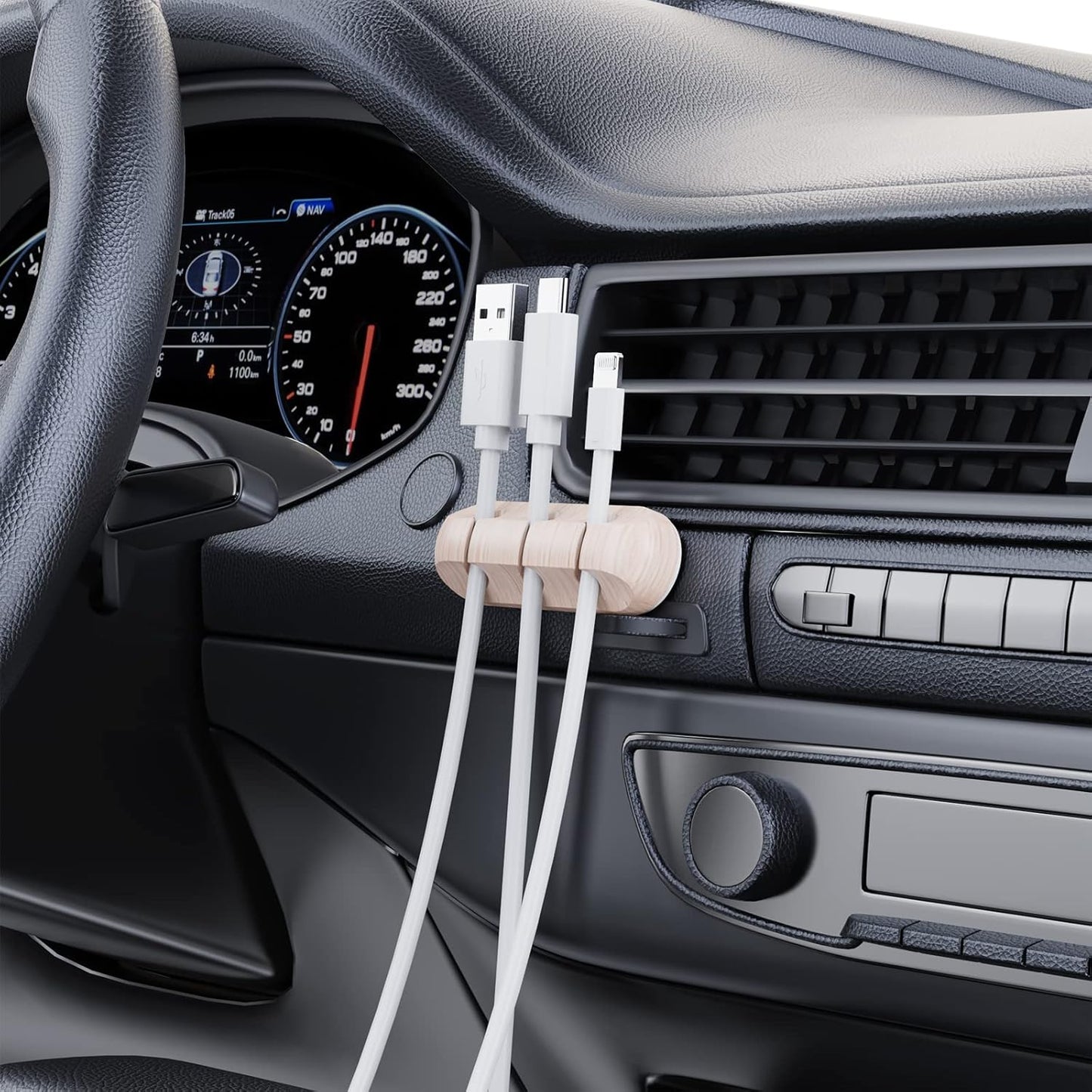 SOULWIT Cable Holder Clips, 3-Pack Cable Management Cord Organizer Clips Silicone Self Adhesive for Desktop USB Charging Cable Nightstand Power Cord Mouse Cable Wire PC Office Home