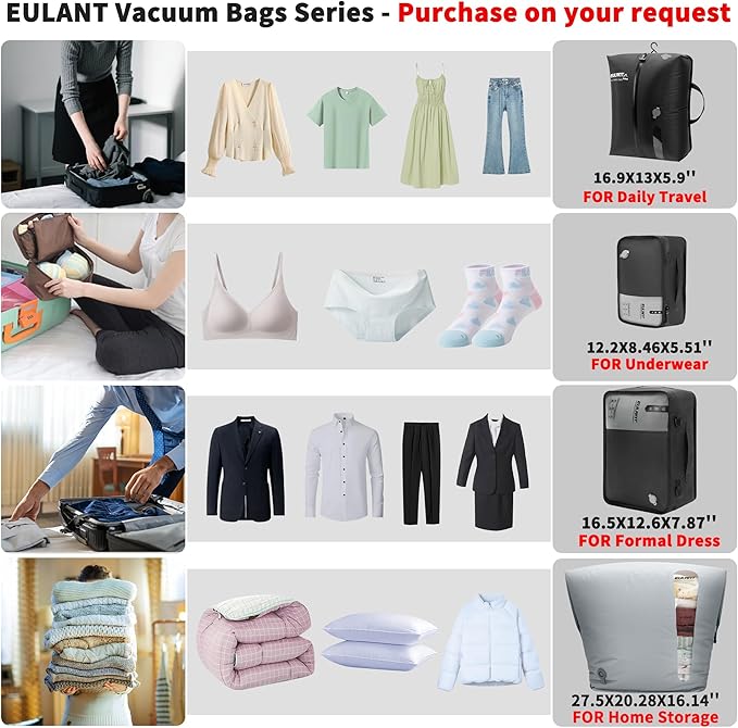 Reusable Vacuum Compression Space Saver Bag,Waterproof Professional IP67 Zip Vacuum Bags for Packing Organizers,Lightweight Compression Packing Bags for Home Family(No Pump)