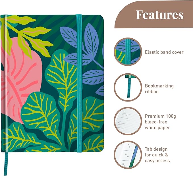 Rileys & Co. Tropical Paradise Password Organizer - Alphabetical Tabs, Easy-to-Use Password Keeper, Ideal for Seniors, Secure Notebook for Internet Logins, Websites, Usernames (8 x 6 Inches)