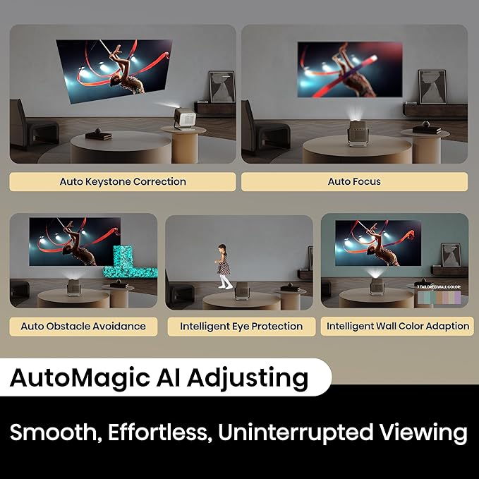 Hisense M2 Pro, Triple Laser Smart Portable Lifestyle Projector, 4K UHD, 65” – 200”, 1,300 Lumens, Dolby Vision,Optical Zoom, Intelligent Screen Adjustments, Vidaa OS, Netflix Included (2025 Model)