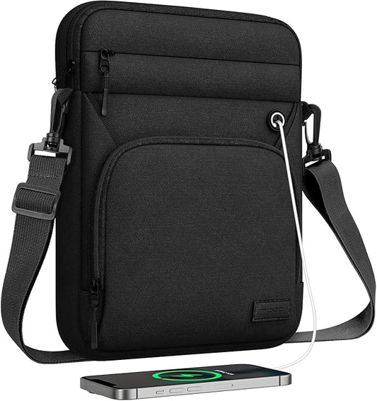 MoKo 13-14 Inch Laptop Sleeve Bag, Fits MacBook Air 13/13.3/13.6 Inch M2/M3, MacBook Pro 13/14 Inch M1/M2/M3, Surface Pro 9/8 13", Multifunctional Bag with Shoulder and Headphone Port, Black