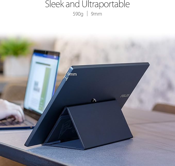 ASUS ZenScreen MB14AC 14” Portable USB Monitor, 1080P Full HD, IPS, USB Type-C, Eye Care, Anti-glare surface, External Screen for Laptop, Hybrid Signal Solution, 3-Year Warranty , GRAY