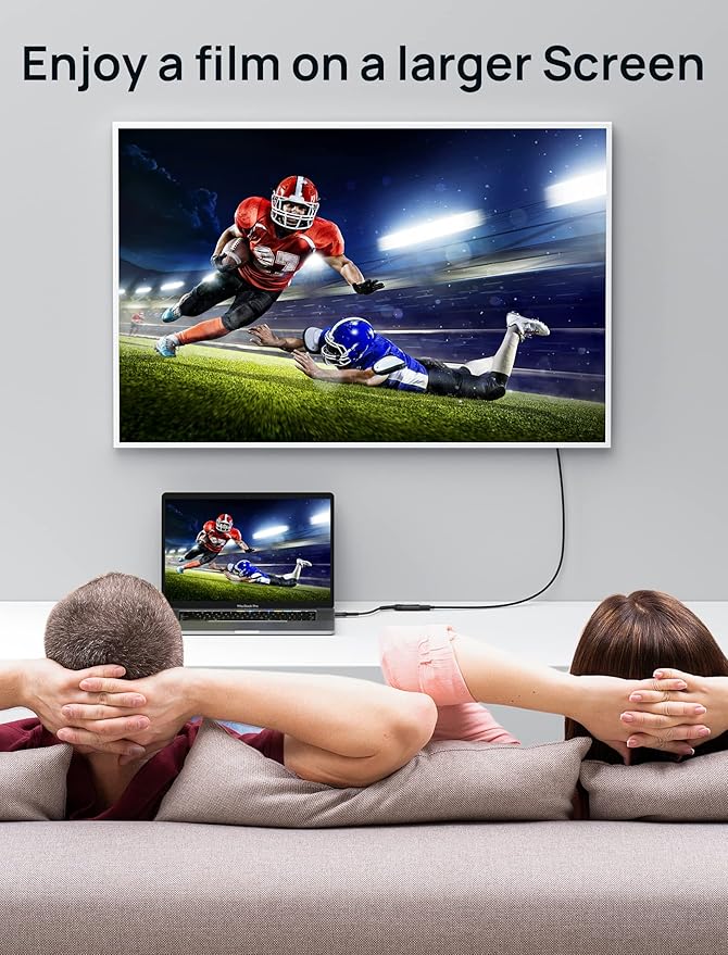 JSAUX USB C to HDMI Adapter, 4K USB Type C to HDMI Female Adapter [for Thunderbolt 3] Compatible with iPhone 15 Pro Max/15 Plus, MacBook Pro/Air, Surface, Galaxy S21 S20 Ultra, Dell XPS 15-Black