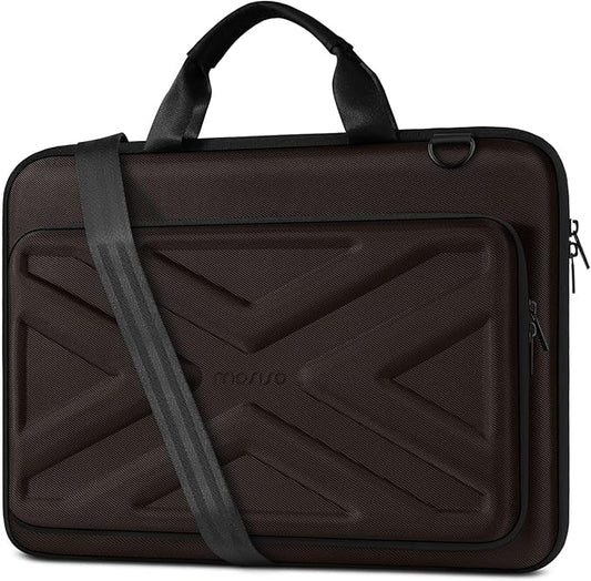 MOSISO Hard Shell Laptop Case for Men Women,15-15.6 inch Computer Bag Compatible with MacBook, HP, Dell, Lenovo, Asus, Notebook,16 inch Laptop Bag with Front Pocket & Shoulder Strap, Chestnut Brown