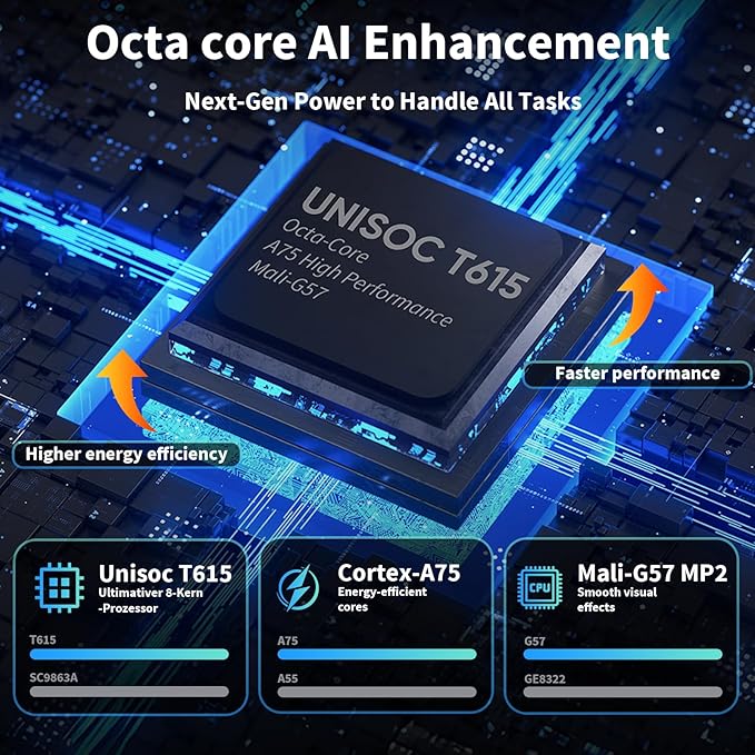 2025 12 Inch Tablet, 24GB（8+16） RAM+256 Storage(Expand to 1TB), Android 15 Tablet with Keyboard, Octa-Core, 2K 2000x1200 Display, 16MP Dual Camera, 8000mAh, 5G WiFi,GPS,Bluetooth 5.0（Silver）