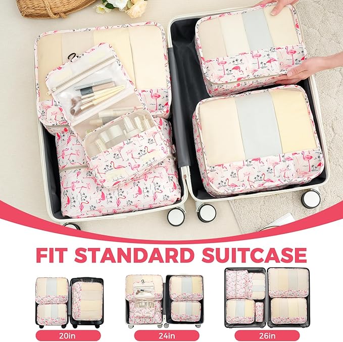 BAGAIL 9 Set Packing Cubes Luggage Packing Organizers for Travel Accessories