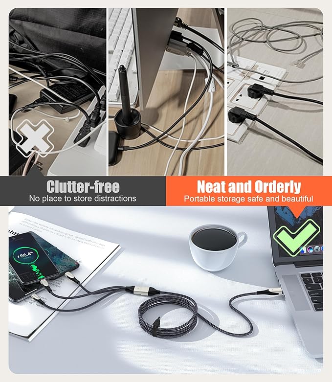 Nearockle Silicone Cable Ties Cord Organizer, 12Pcs 4.5" Reusable Cord Ties for Bundling Electrical Wire in Home, Office, School, Cute Cable Organizer Travel Essentials (Multicolor)