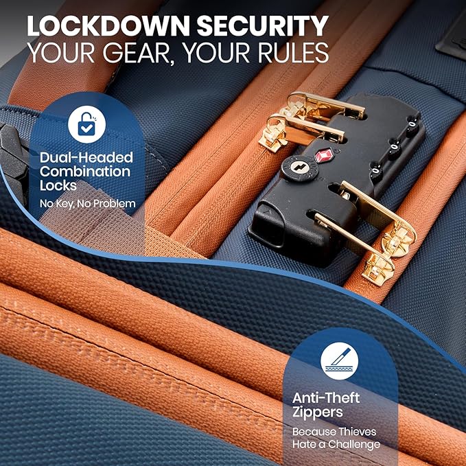 Fanwoli Vacuum Travel Backpack, Carry On Luggage with TSA Lock & Anti Theft Zipper, 60L Expandable Airback with Compression Pump, Waterproof Laptop Bag Ideal for Flight & Business,Blue