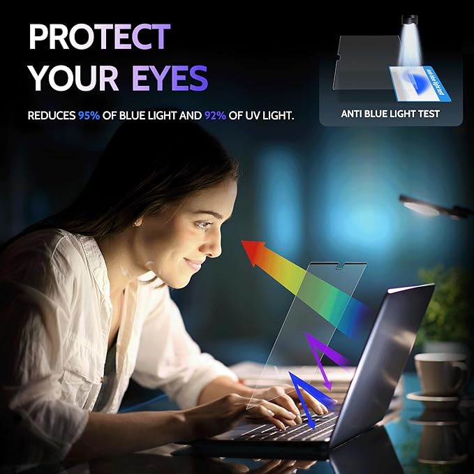 Magnetic Anti Blue Light Screen Protector for MacBook Air 13.6/13 Inch (2022-2025, M2, M3, M4), Removable Glare Filter for 13" Mac Laptop Computer
