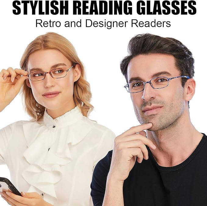 AQWANO Lightweight Computer Reading Glasses Blue Light Blocking TR90 Flexible UV400 Protection Readers for Women Men, 1.0