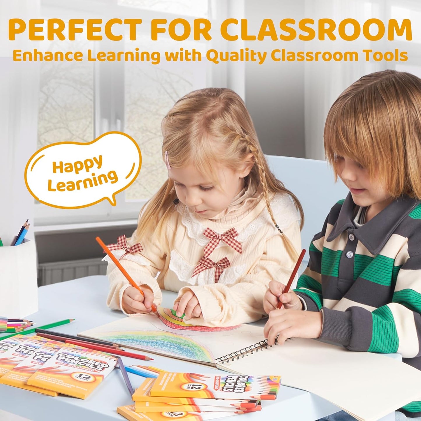 JOYIN 432 Count Colored Pencils Bulk, Colored Pencils for Kids 3+, 12 Colors, 36 Packs, Pre-sharpened Coloring Art Supplies, School Supplies