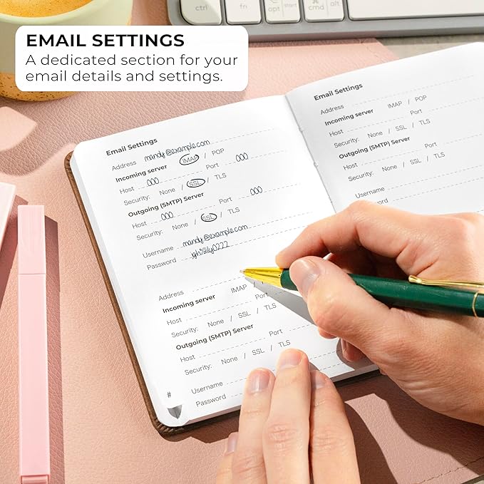 Clever Fox Password Book with alphabetical tabs. Internet Address Organizer Logbook. Small Pocket Password Keeper for Website Logins (Brown)