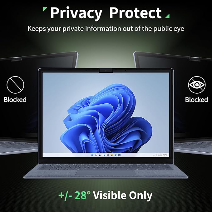 Privacy Screen Protector for Surface Pro 11/10/9/8/X -13 Inch, Anti Glare Filter, Anti Blue Light Film, Nano Removable Shield Microsoft Pro 9 Accessories, Reusable Cover Matte Bubble Free Guard