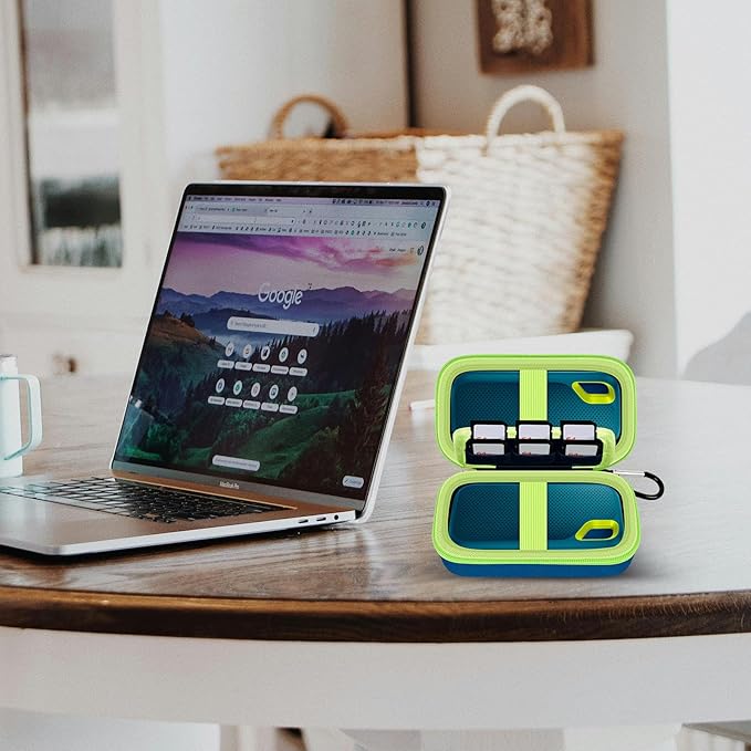 Case Compatible with SanDisk Extreme Pro/for SanDisk Portable SSD 1TB 2TB 4TB 500GB/ for Crucial X9 X10 Pro External Solid State Drive, Travel Storage Bag for 2 SSD and SD Card - Monterey (Box Only)