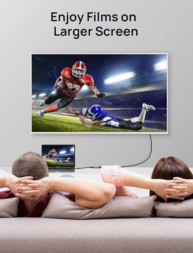 JSAUX USB C to HDMI Adapter, 4K Type C to HDTV Female Adapter for Thunderbolt 3 Compatible with iPhone 17/16 Pro Max, MacBook Pro/Air, Surface,Galaxy S21 S20 Ultra[Only USB C to HDMI]-Grey