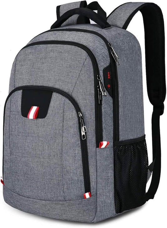 Travel Laptop Backpack, Anti Theft Backpack for Men and Women with USB Slit Business Computer Backpack Bag (Grey, 15.6 Inch)