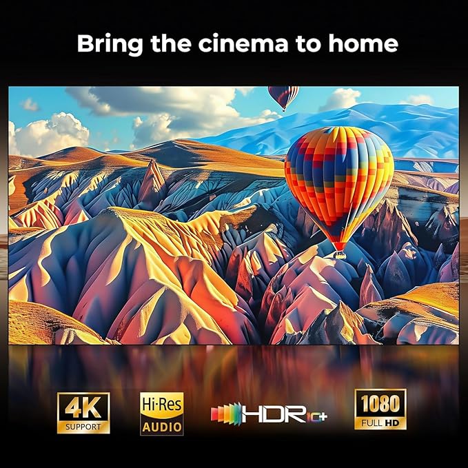 Projector-4K with WiFi and Bluetooth: [Google TV/1500 ANSI/Voice Control/Built-in Apps] Outdoor-Projector, Portable-Movie-Smart-Projector, Sovboi 1080P Home-Ceiling-Proyector 180° Stand/300 ''Display