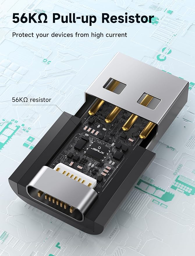 JSAUX USB C Female to USB Male Adapter (5-Pack) 3.1A Fast Charging Compatible with iPhone 17 16 15 14 13 Pro Max, Apple Watch, Galaxy Watch, Samsung S25 S24 S23 S22, CarPlay, Android Auto-Black