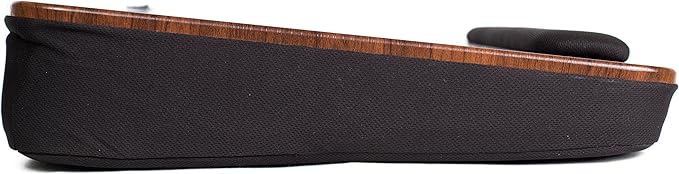 Sofia + Sam Multi Tasking Lap Desk with Memory Foam Cushion | Tablet Slot | Fits Laptops Up to 17" | Tablets Up to 9.6" | Black | Walnut Wood Top | Computer Lap Tray